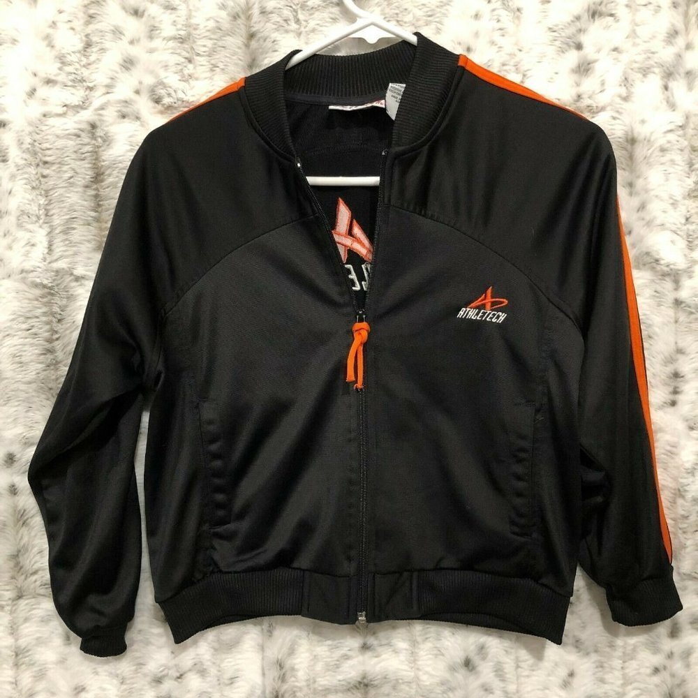 Athletech Polyester- Zip Jacket - Black (Boys Size 8